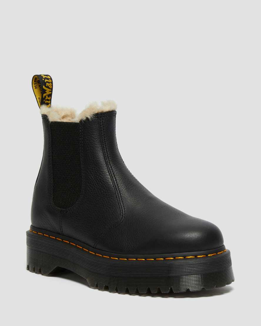 Dr. Martens 2976 Faux Fur Lined Miesten Chelsea Nilkkurit - Mustat Nilkkurit [264-JLTMXB]